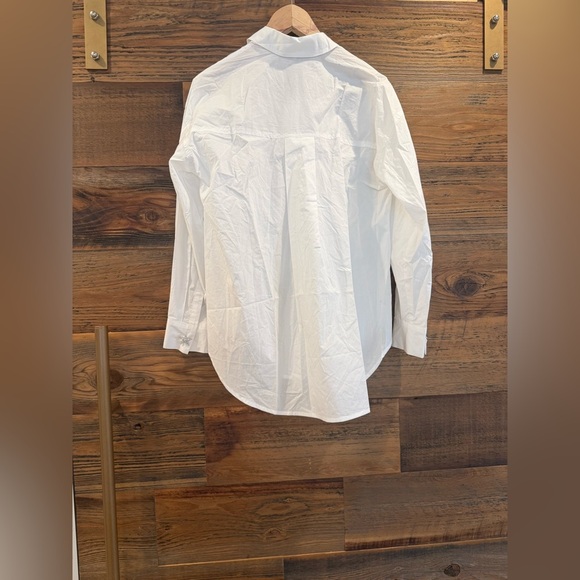 English Factory White Crystal Button Embellished Star Button Down Shirt - Picture 10 of 14